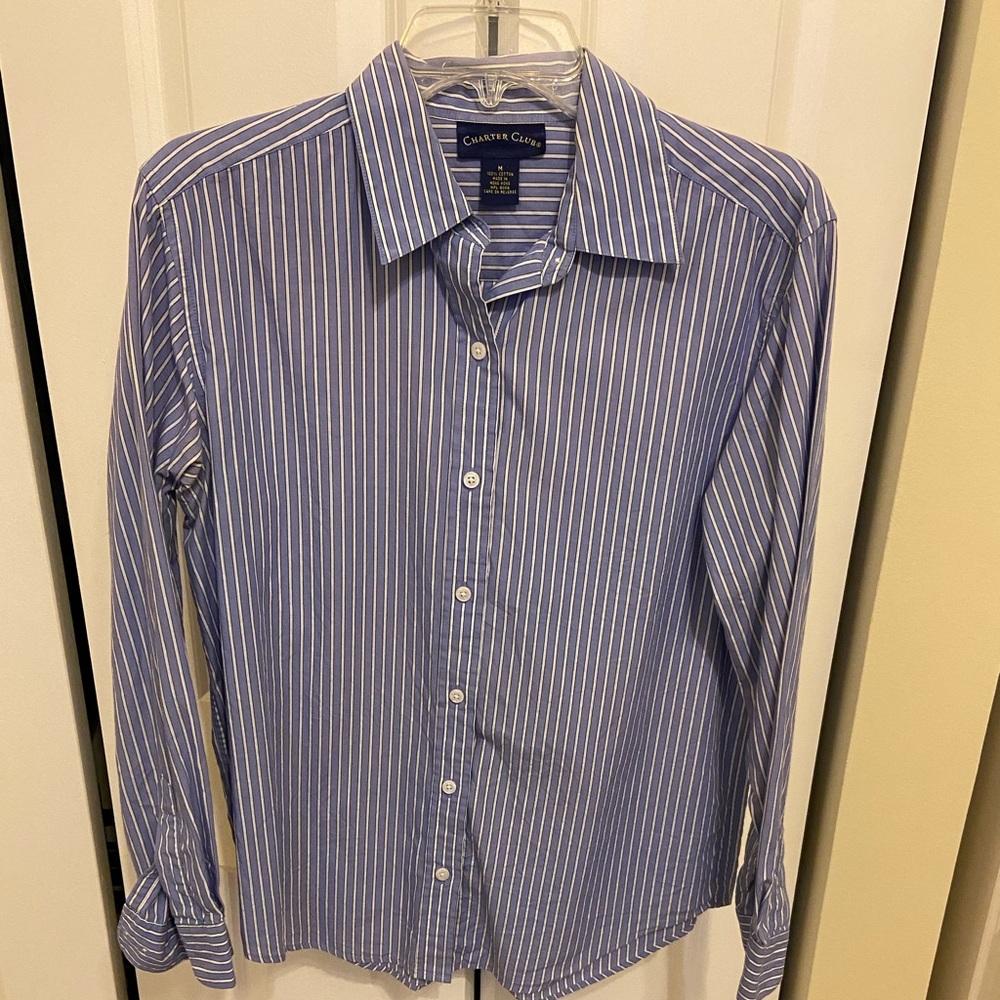 Charter Club Top Button Down Medium